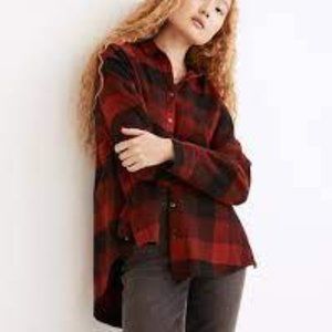 Madewell Red and Black Plaid Button Down Shirt